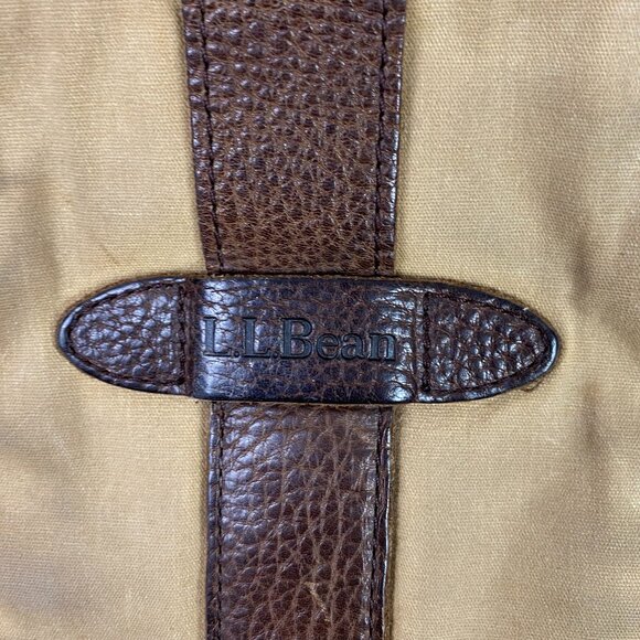 LL Bean Field Bag Messenger Shoulder Crossbody Continental Leather Canvas - Picture 2 of 16